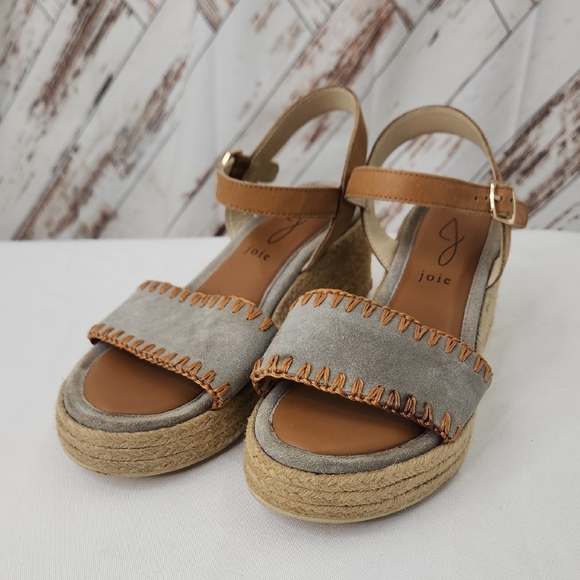 Joie Wedge Suede Espadrille Sandals - Picture 1 of 6